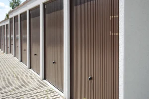 Multiple residential garage doors in a row